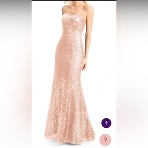 Azazie rose gold sequin floor‎ length dress